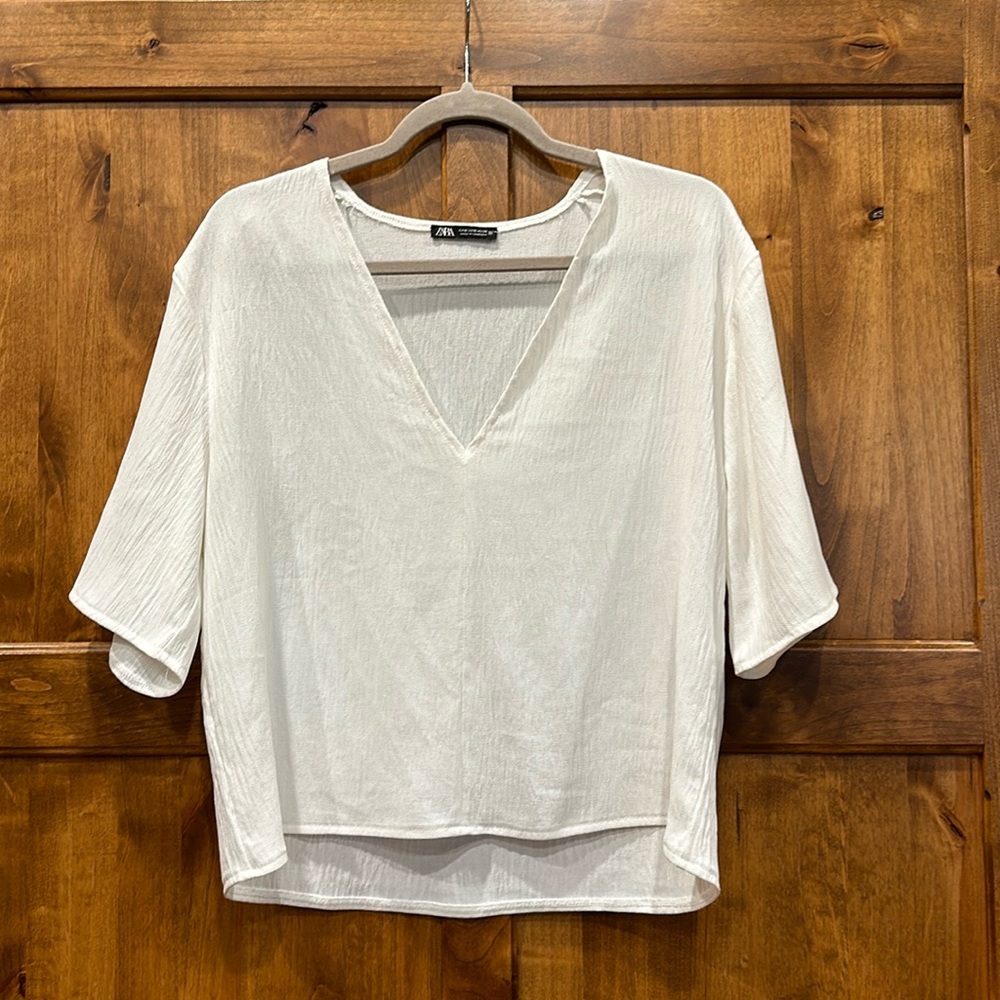 Zara White Top Size S